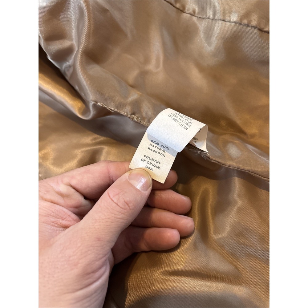 Michael Kors Beige Down Filled Puffer Jacket Womens Medium M Raccoon‎ Fur - Picture 7 of 10